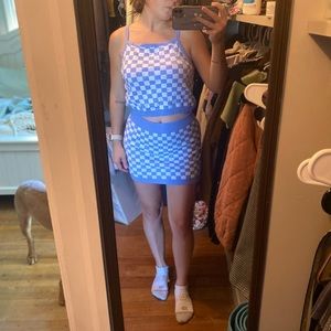 Super cute checkered set, lavender.